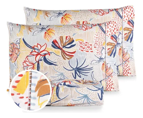 Jogo Lençol Casal 3pç 400 Fios Hipercal Conforto Macio Geográfico...