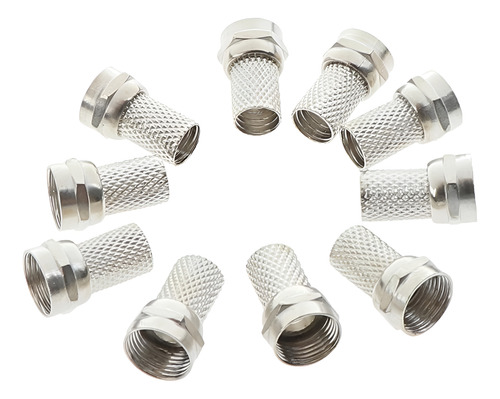 10 Conector F Rg6 Coaxial Tdt Terminal Tv Digital Antena