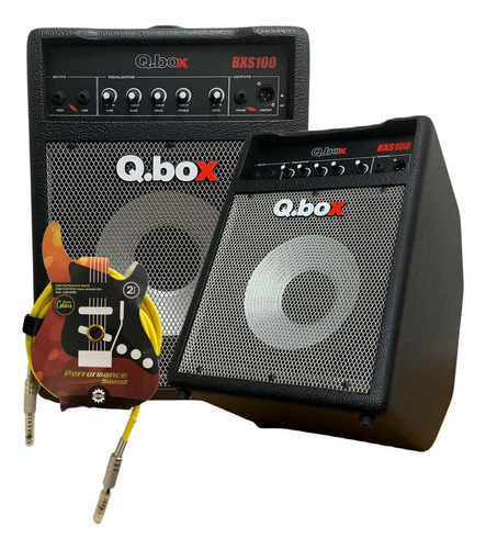 Cubo Amplificador P/ Contra Baixo Bxs-100 100w Q.box Cor Preto 110v 220v Com Seletor