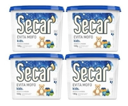 4 Unid. Anti Mofo Secar 180g Kids Desumidificador Gavetas