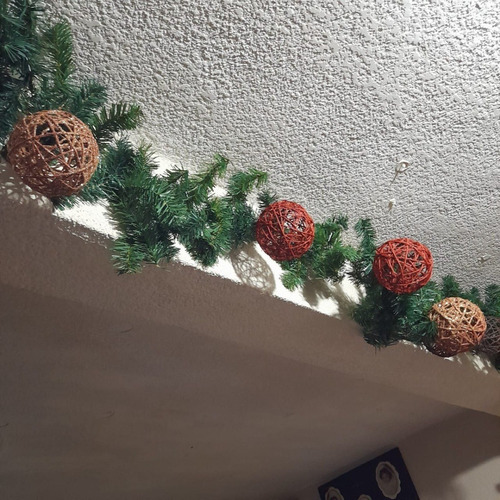 12 Esferas Gold Navideña Artesanal Cobre Para Arbol Navidad