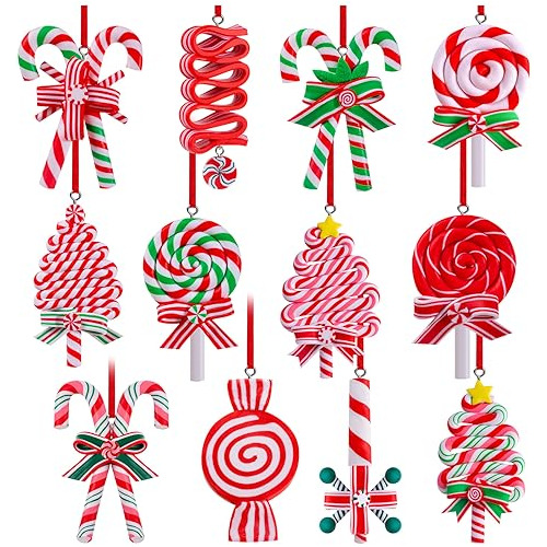 12 Piezas De Adornos De Dulces De Navidad Adornos Colga...