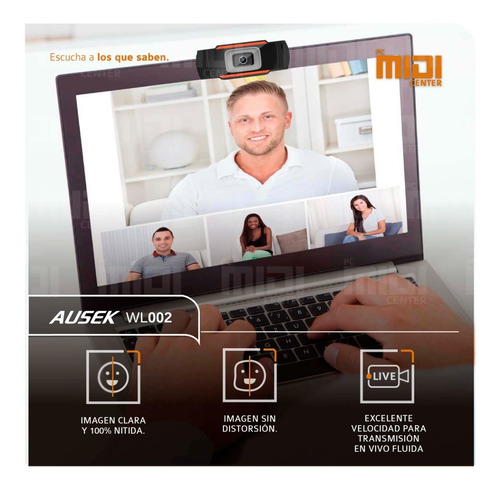 Imagen 7 de 10 de Webcam Camara Web Hd Microfono 720p Pc Zoom Ausek Wl002