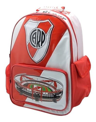 Mochila Espalda 18 River Plate Escudo Monumental Ri086 Color Rojo