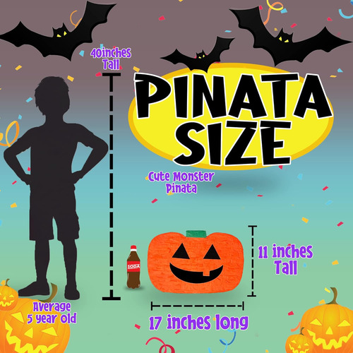 Piñata De Calabaza De Halloween Con Palo 17 X10 Perfec...