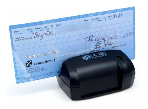 Leitor De Cheques Cmc-7 Nonus Usb Homebank 20 Leitura Manual Preto Usb