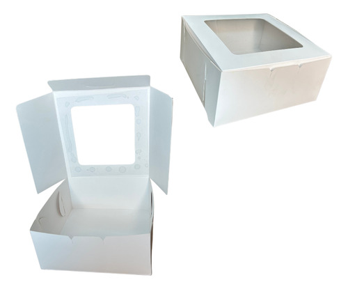 Cajas Blancas Con Ventana De Acetato (13x13x6cm) 100 Pz