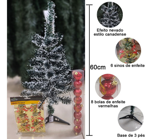 Kit Árvore De Natal Pequena Nevada Com Enfeites De Decoração | MercadoLivre Kit Árvore De Natal Pequena Nevada Com Enfeites De Decoração | MercadoLivre