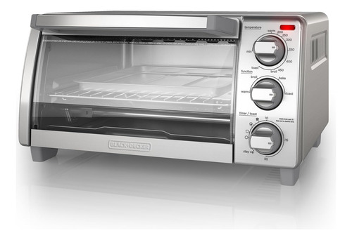Horno Tostador Negro De 4 Rebanadas Con Conveccion Natural,