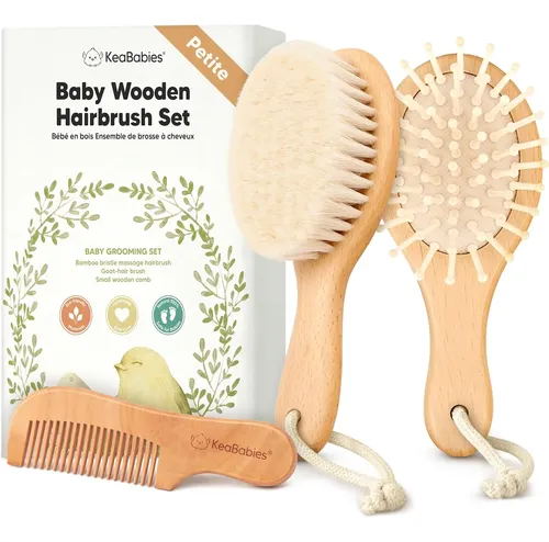Conjunto De Escovas De Cabelo Para Bebês Soft Goat Cerstle W