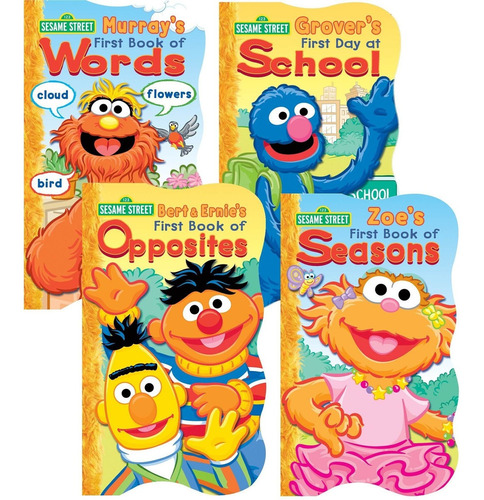 1 2 3 Sesame Street - Juego De Libro De Tablero Con Forma De