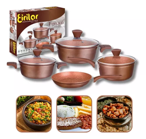 Jogo de Panelas Antiaderente Ceramica Cooktop Fogão Indução Kit 8