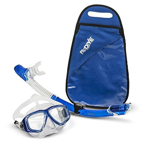 Imagen 1 de 6 de Prodive Premium Dry Top Snorkel Set - Máscara De Buceo De Vi