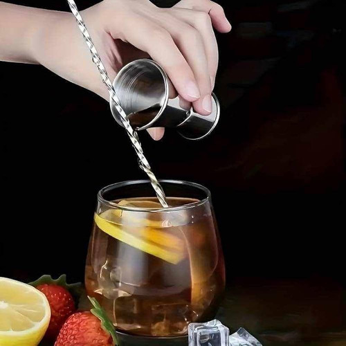 Medidor Tragos X10 Jigger Doble Medidor Onzas Acero Inox Plateado
