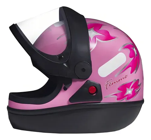 Capacete San Marino Femme Moto Integral Fechado Motoboy Flor Cor Rosa Tamanho do capacete 58