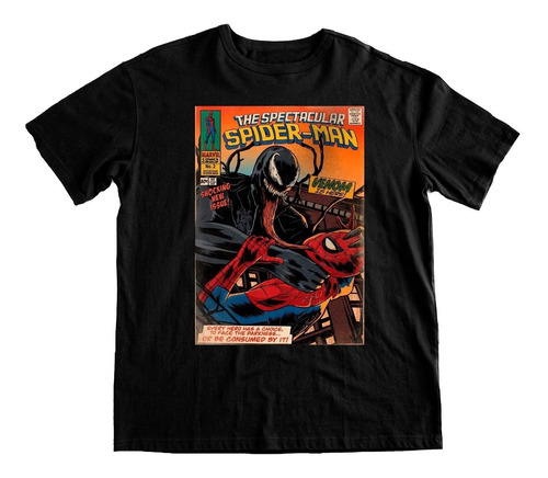 Polera Estampada De Algodón Orgánico Spiderman Venom Marvel