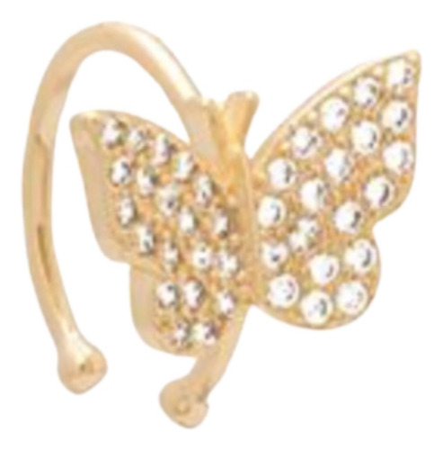 Piercing Fake Mirabella Mariposa Bañado En Oro Con Circonios