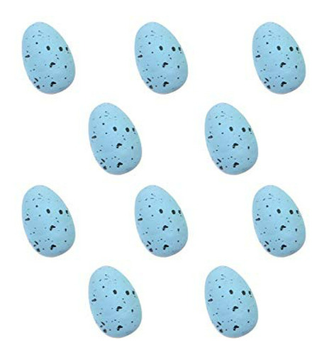 10 Mini Huevos De Espuma De Pascua, Huevos Azules Moteados, 