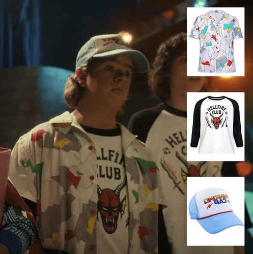 Imagem 3 de 10 de Fantasia Dustin Camiseta Camisa Chapéu Stranger Things 4