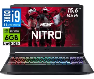 Acer Nitro 5 Core I9 11va 16gb 512ssd Rtx3060 6gb 15.6 144hz