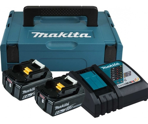 Set Baterías 6 Ah (2unid) Makita + Cargador + Maleta 1981164