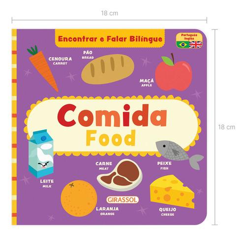 Comida/ Food - Encontrar E Falar Bilíngue, De B Small Publishing., Vol. 1. Editorial Girassol, Capa Dura, Edição 1 Em Português/inglês, 2024