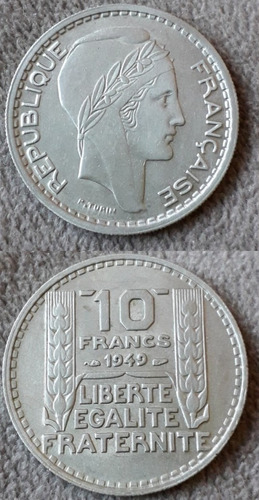 Moneda De Francia De 10 Francos Año 1949 Excelente Estado 