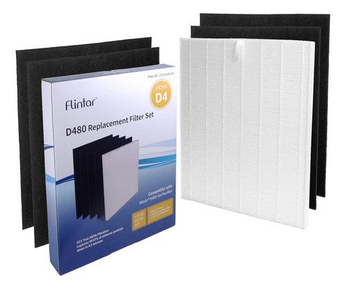 Filtro De Reemplazo True Hepa D480 H13 D4, Compatible P...