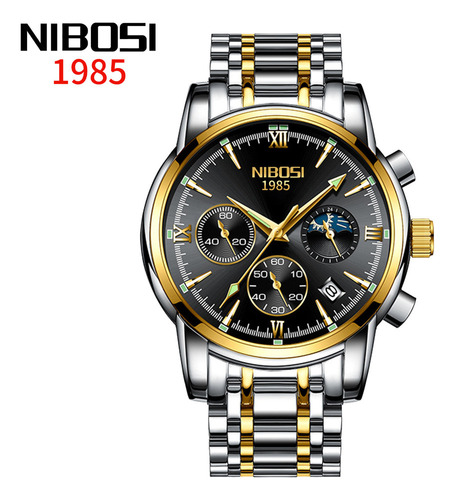 Reloj Luminoso Con Calendario Cronógrafo Nibosi 2516