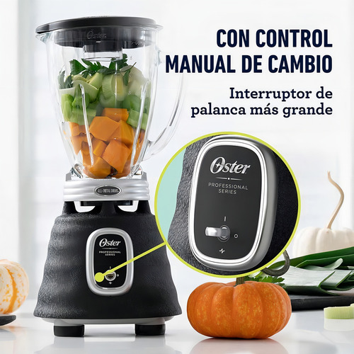 Licuadora Oster BLSTBPST 1.5 L negra con jarra de vidrio 120V