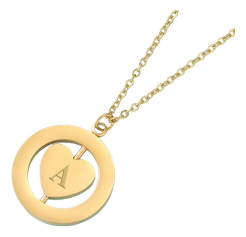 Collar Personalizada Con Dije Inicial Y Color Oro