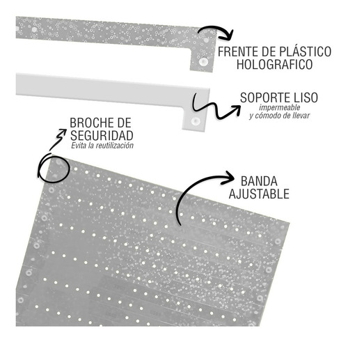 Imagen 2 de 3 de Brazaletes Holograficos 15años, Bodas,