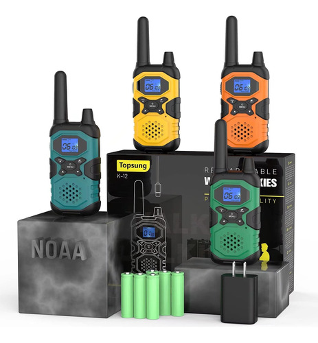 4 Pack Walkie Talkies Walkie-talkies Recargables De Largo Al