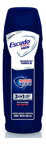 Jabón Líquido Corporal Escudo Antibacterial Men Anti Olor 400ml