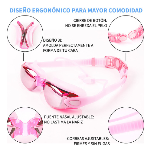 N Gafas De Natación Goggles Sin Fugas Protección Uv, Kit