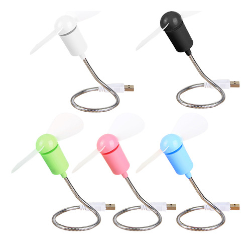 Mini Ventilador De Aire Flexible Usb De 5 Piezas Para Notebo