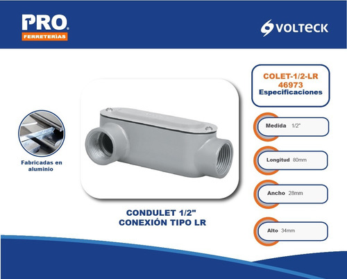 Condulet 1/2 Conexión Tipo Lr 46973