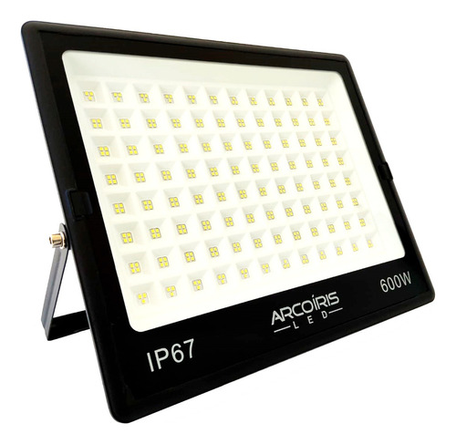 Refletor Super Led 600w Holofote Slim Bivolt Branco Frio Cor da carcaça Preto Cor da luz Branco-frio