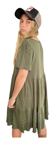 Vestido Lino Manga Corta