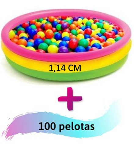 Piscina Pelotas Intex 114 Cm + 100 Pelotas Colores Surtidos