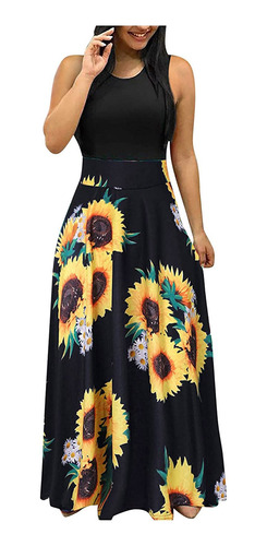 Vestidos Estampados Florales Playa Casual Maxi Sundress 0006