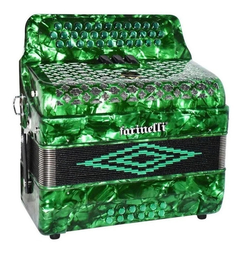 Acordeón Farinelli 34 Botones 12 Bajos Verde 3412fav