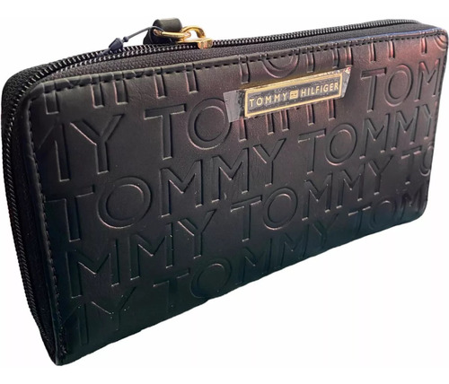 Cartera Tommy Hilfiger Original Mujer Negra Con Cierre M678