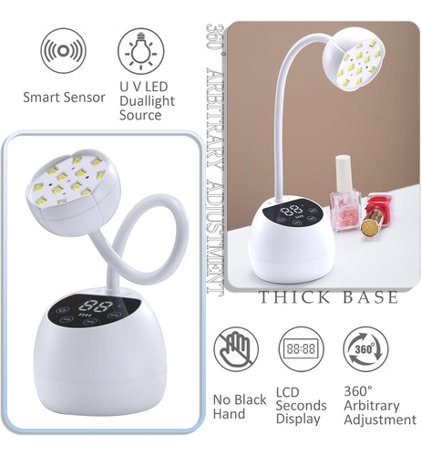 Lámpara De Uñas Led U, 36 W, Mini Lámpara De Uñas Inalámbric