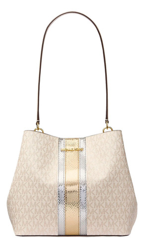 Bolsa Shoulder Bag Michael Kors 35s4g3fs2v Color Beige/dorado