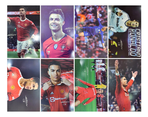 Paquete 8 Afiches Poster De Cristiano Ronaldo  28x42cm