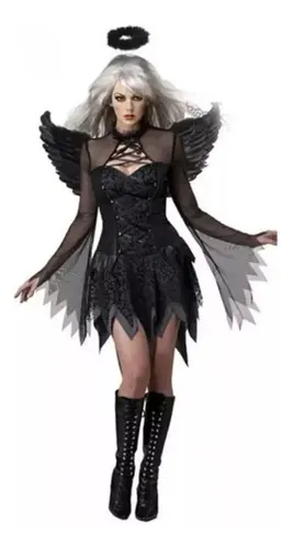 Disfraz De Ángel Negro Alado For Fiesta De Halloween