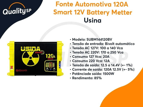 Imagem 7 de 7 de Fonte Carregador Automotiva Usina 120a Plus Battery Meter