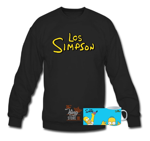 Poleron Polo + Taza, Los Simpson, Logo, Animados, Serie, Xxl / Kingstore10