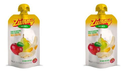 Pack X2u Puré Mix Frutal  Zummy Pouch Sin Tacc 110 G